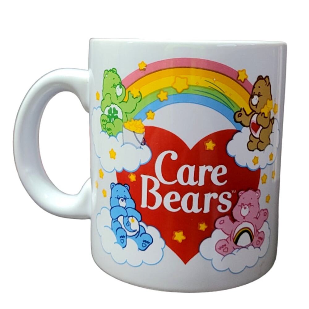 Care Bears Rainbow Mug 20oz Retro 80s Cartoon Ceramic Coffee Cup Collectible New